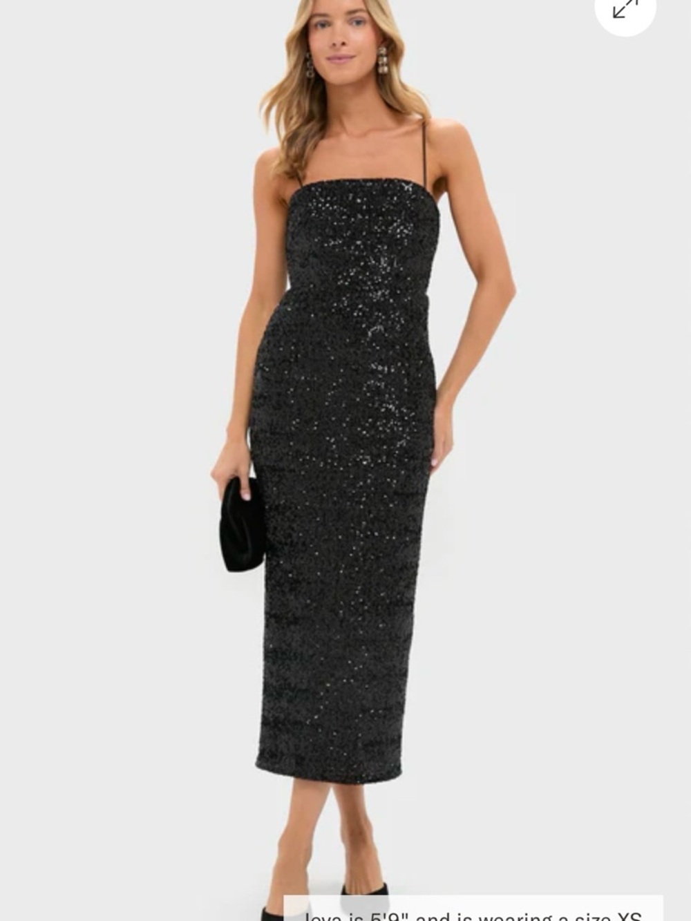 Tuckernuck Black Sequin Carmen Column Midi Dress